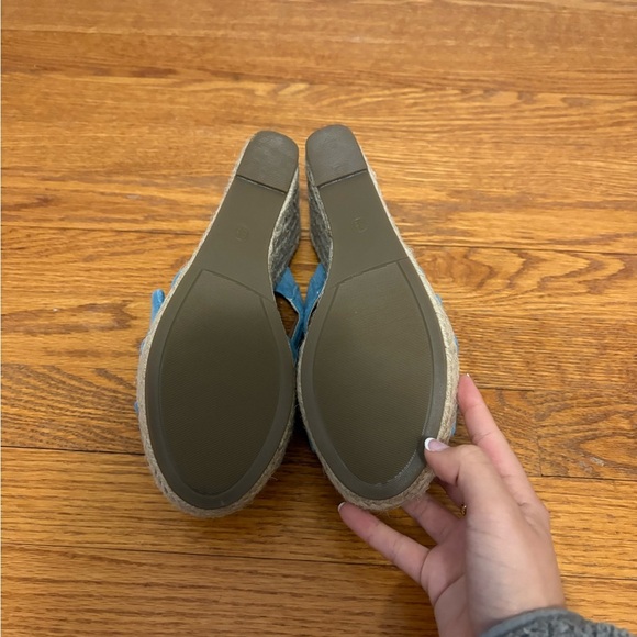 Fashare Women’s Blue Suede Sandals Wedges Size 8.5 - Picture 5 of 6